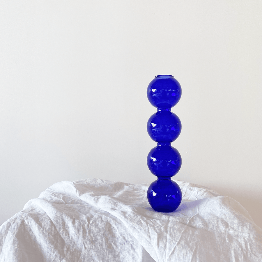 The Cobalt Bubble Glass Vessel