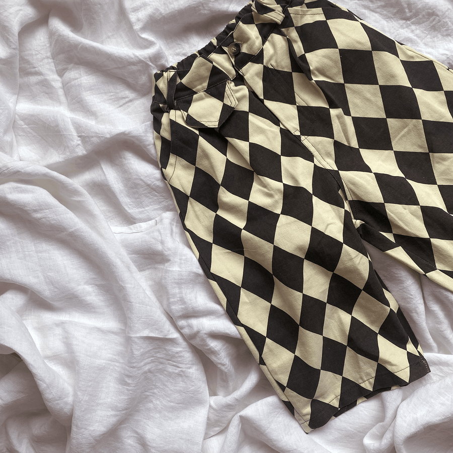 The Monochrome Diamond Checkerboard Baggy Pant