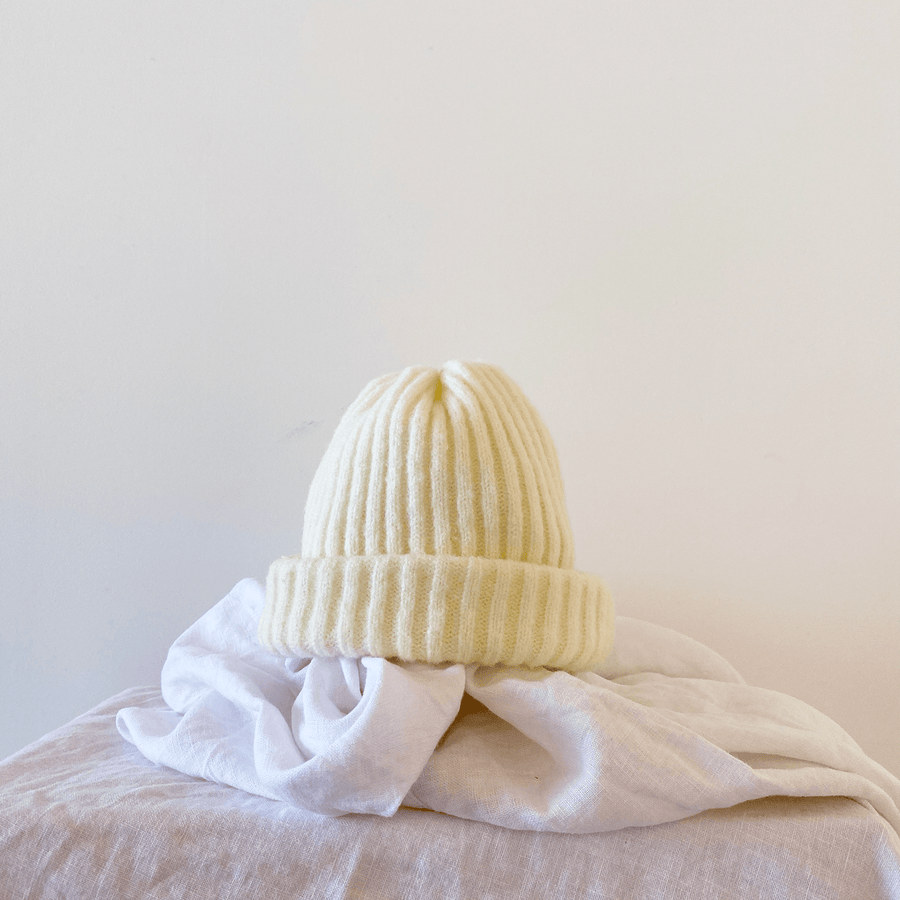 The Ivory Ribbed Beanie