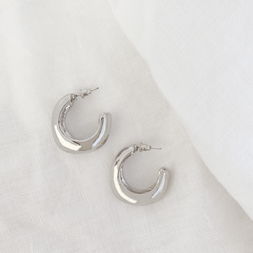 The Chunky Open Ended Silver Hoop Earring