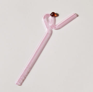 The Blush with Cherry on Top Glass Straw