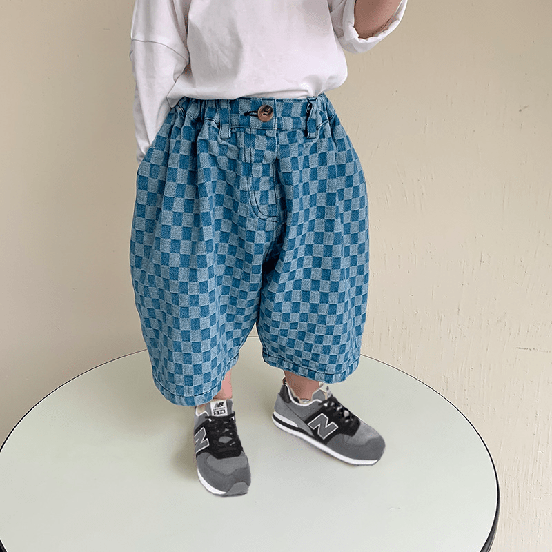 The Baggy Cropped Checkerboard Jeans