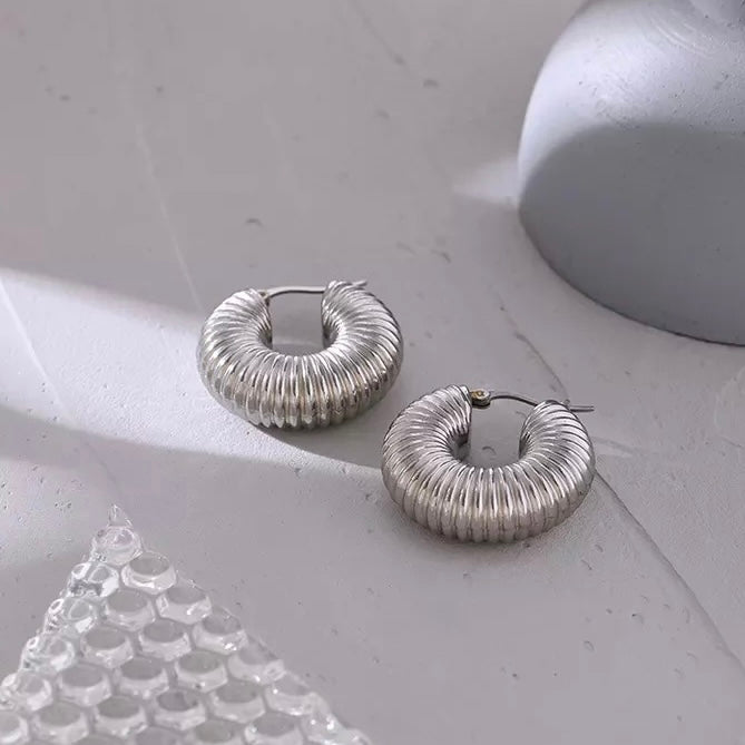 The Nautilus Bold Silver Hoop earring