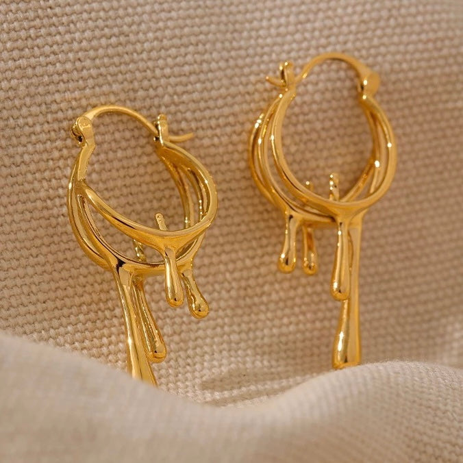 The Dripping Gold Hoop earring