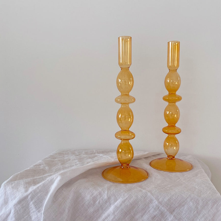 The Sun Orange Double Barbell Glass Vessel