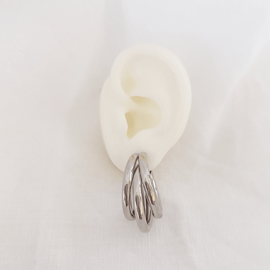 The Silver Triple Hoop earring