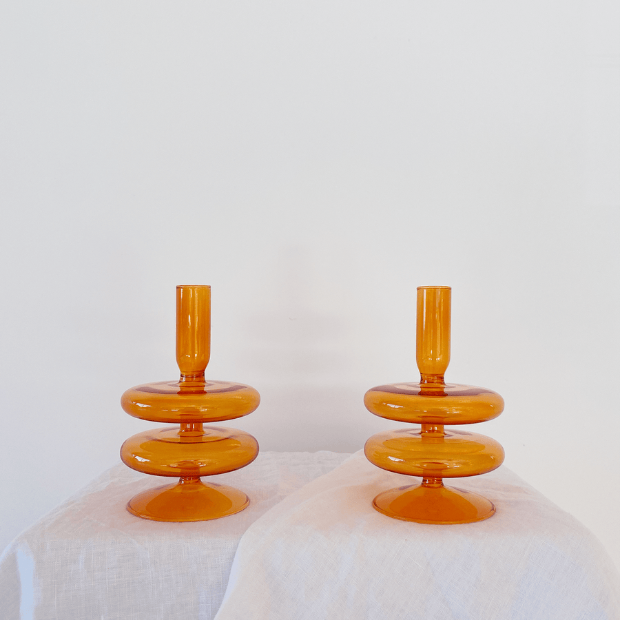 The Tangerine Double Tiered Glass Vessel