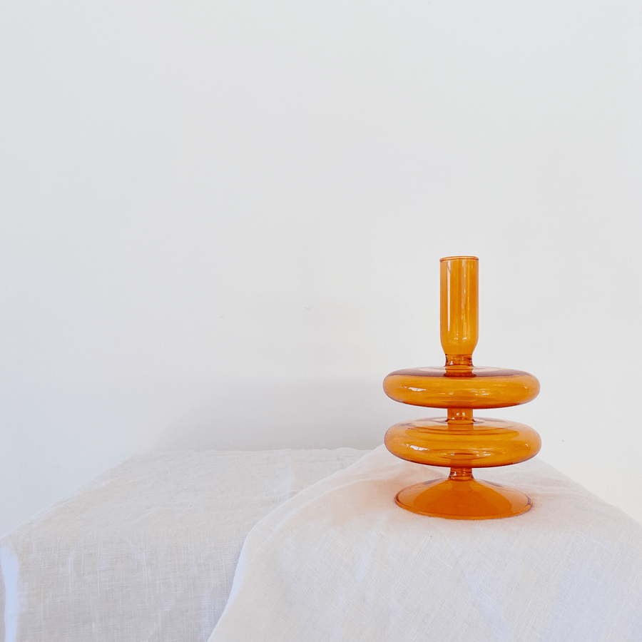 The Tangerine Double Tiered Glass Vessel