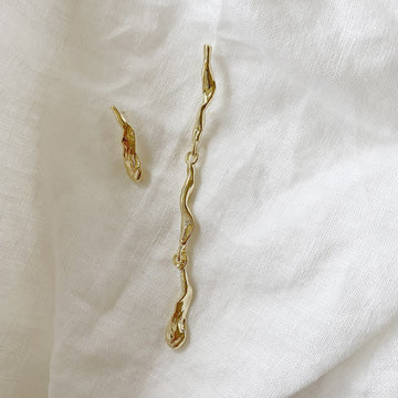 The Asymmetric Gold Drip Earring