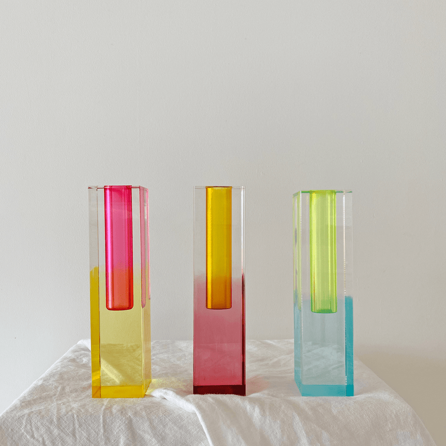 The Neon Pink and Yellow Resin Vessel