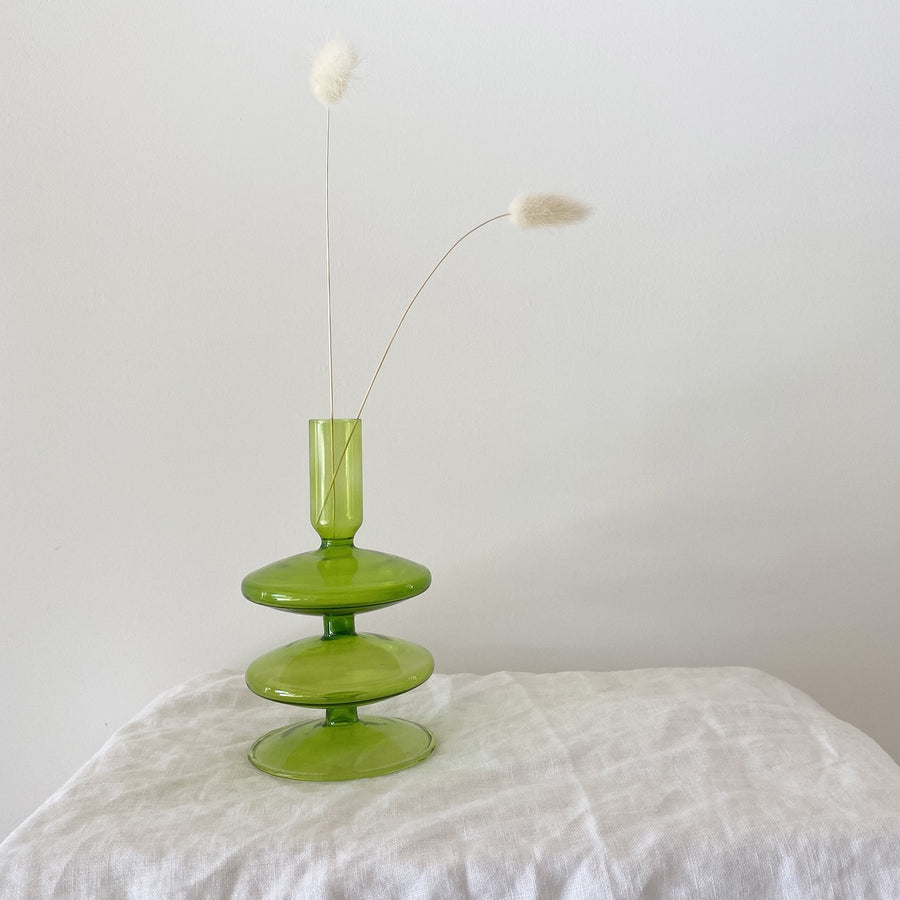 The Pistachio Double Tiered Glass Vessel
