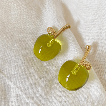 The Glace Green Cherry earring