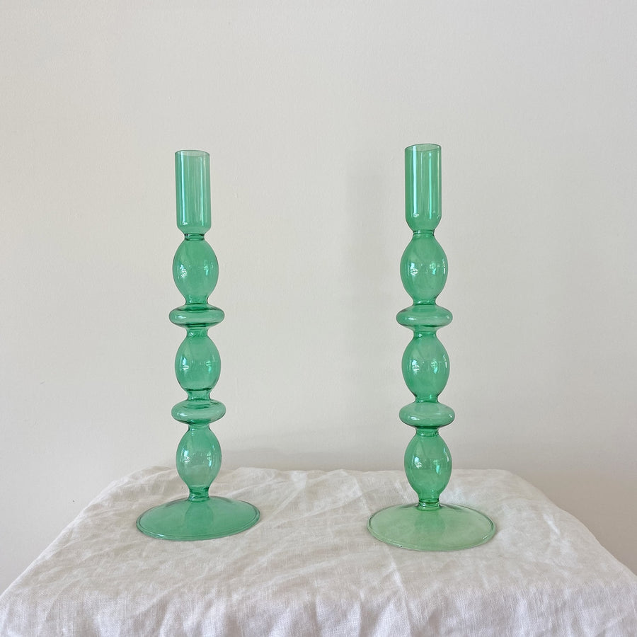 The Emerald Green Double Barbell Glass Vessel