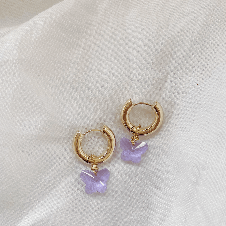 The Lilac Butterfly Hoop earring