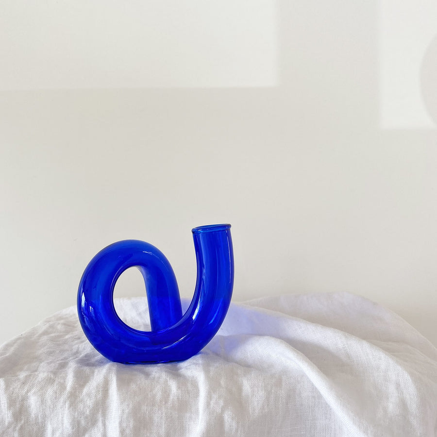 The Cobalt Squiggle Glass Vessel