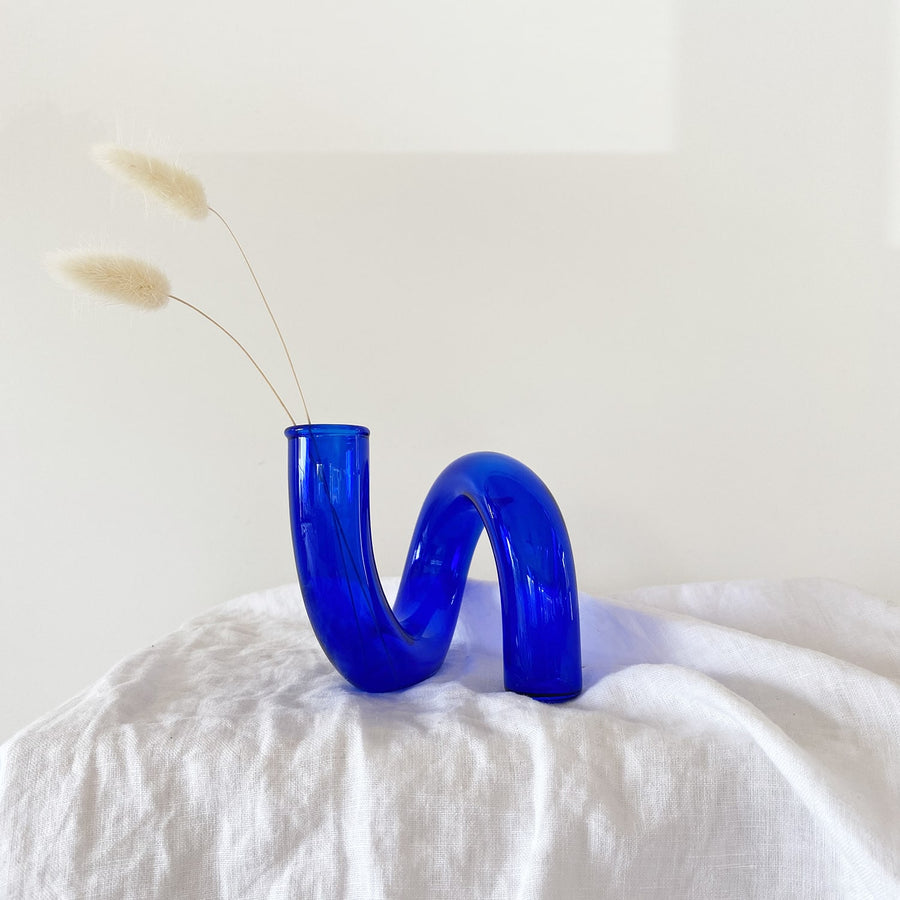 The Cobalt Squiggle Glass Vessel