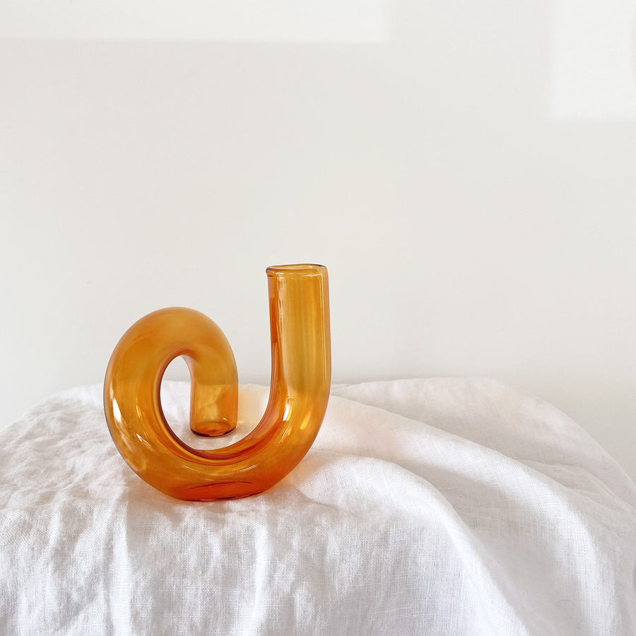 The Tangerine Squiggle Glass Vessel