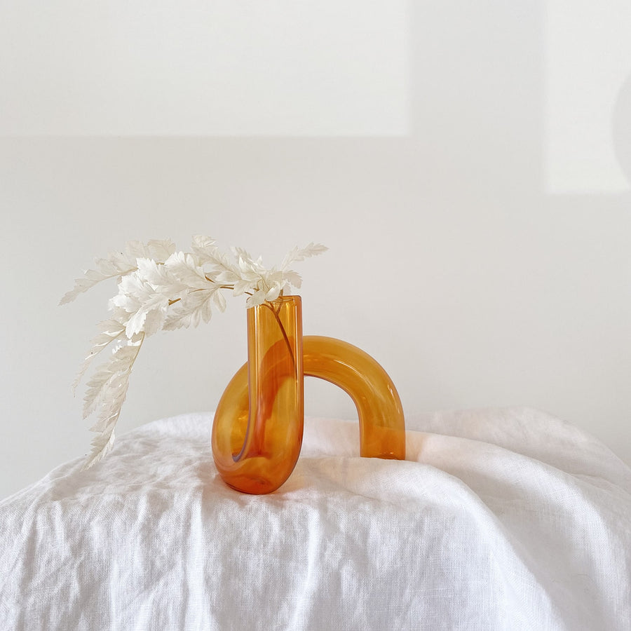 The Tangerine Squiggle Glass Vessel