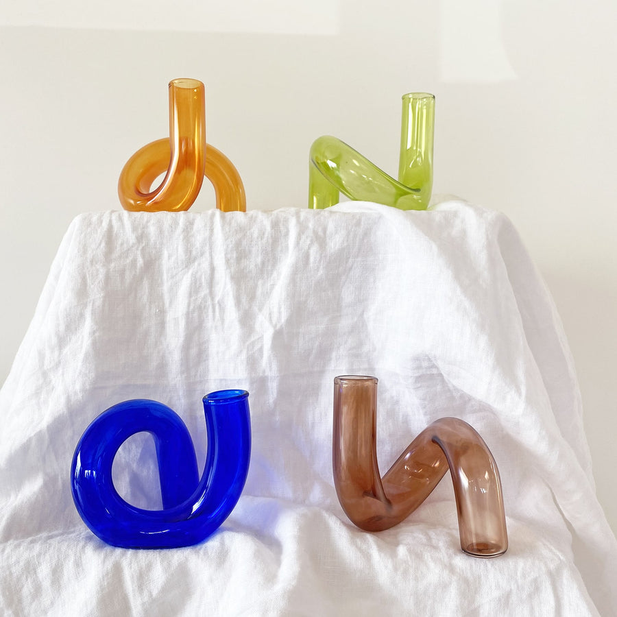 The Tangerine Squiggle Glass Vessel