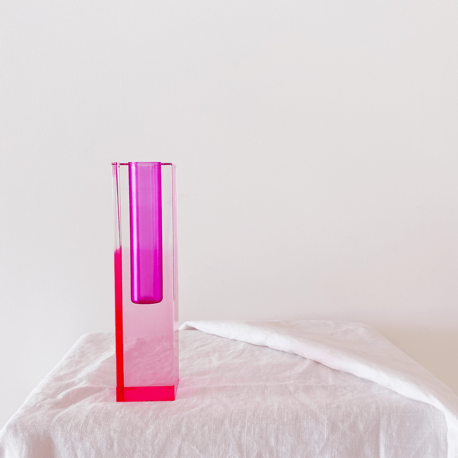 The Violet and Neon Pink Resin Vessel