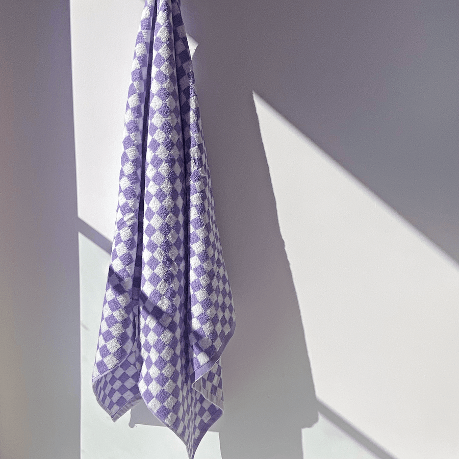 The Lilac Checker Towel