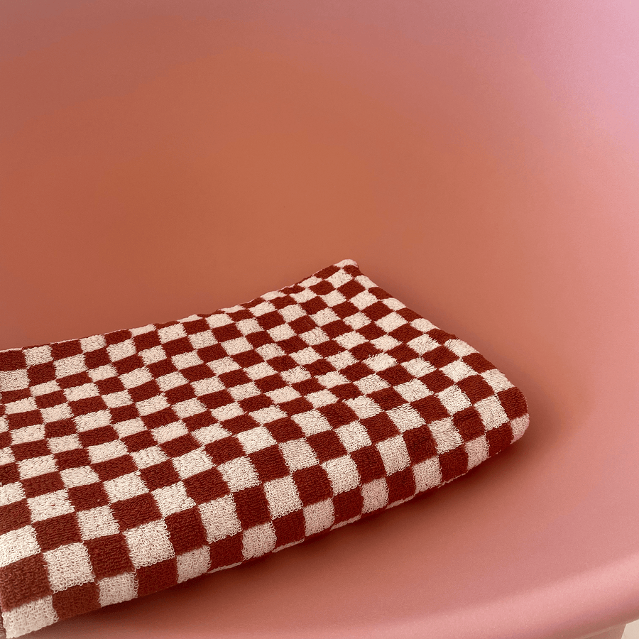 The Crimson Checker Towel