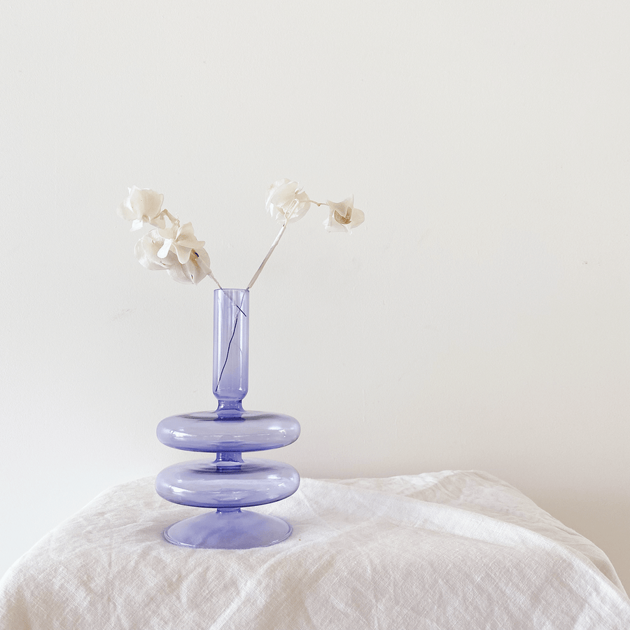 The Lilac Double Tiered Glass Vessel