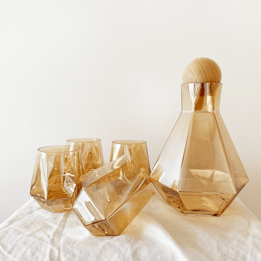 The Amber Carafe and Tumblers