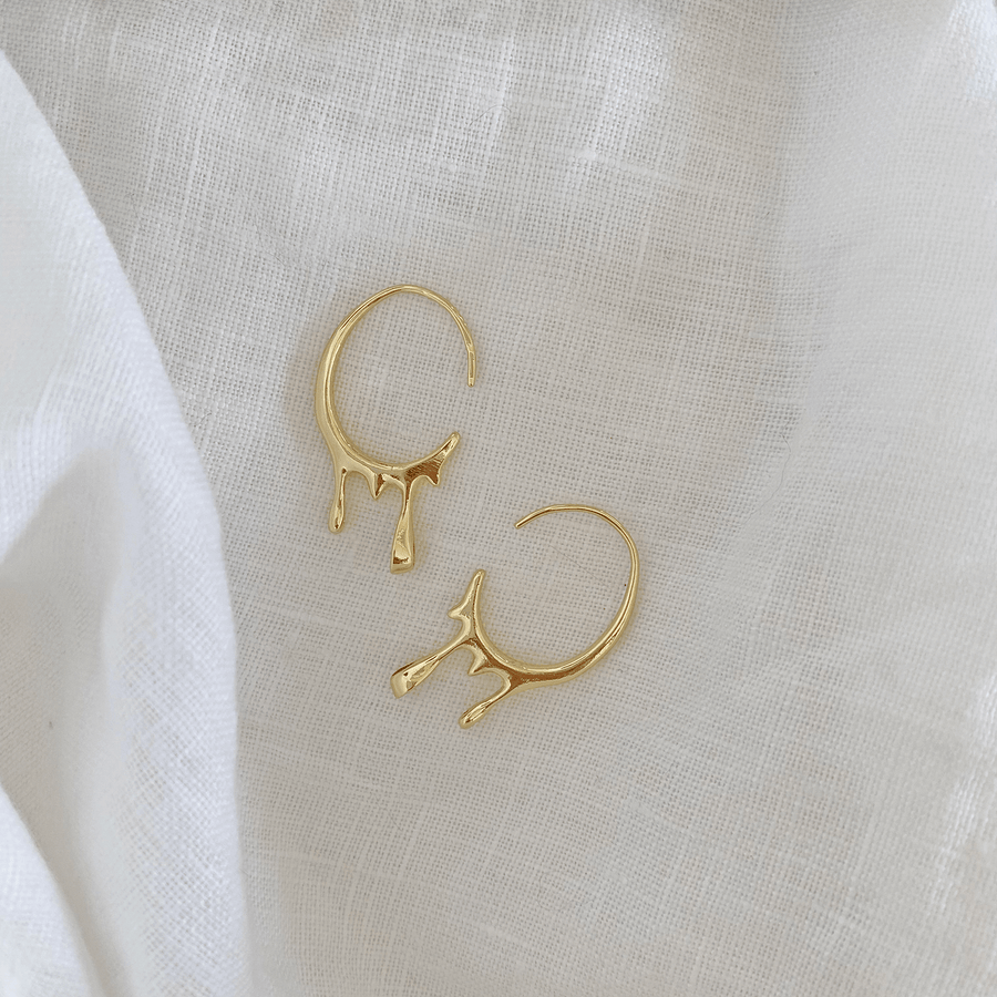 The Gold Drip Open Ended Hoop earring
