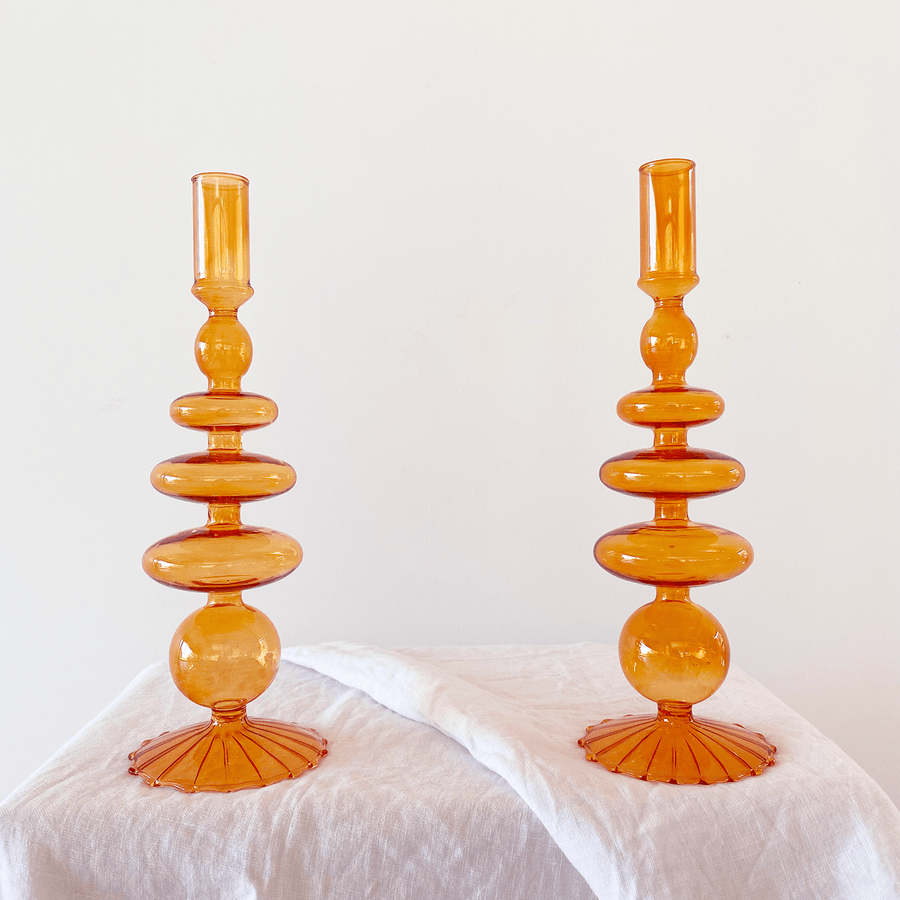 The Tangerine Pebble Tiered Glass Vessel