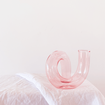 The Blush Pink Squiggle Glass Vessel