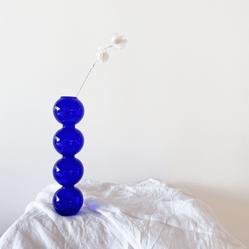 The Cobalt Bubble Glass Vessel