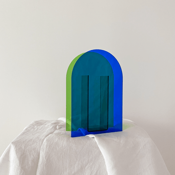 The Cobalt and Lime Arched Resin Vessel