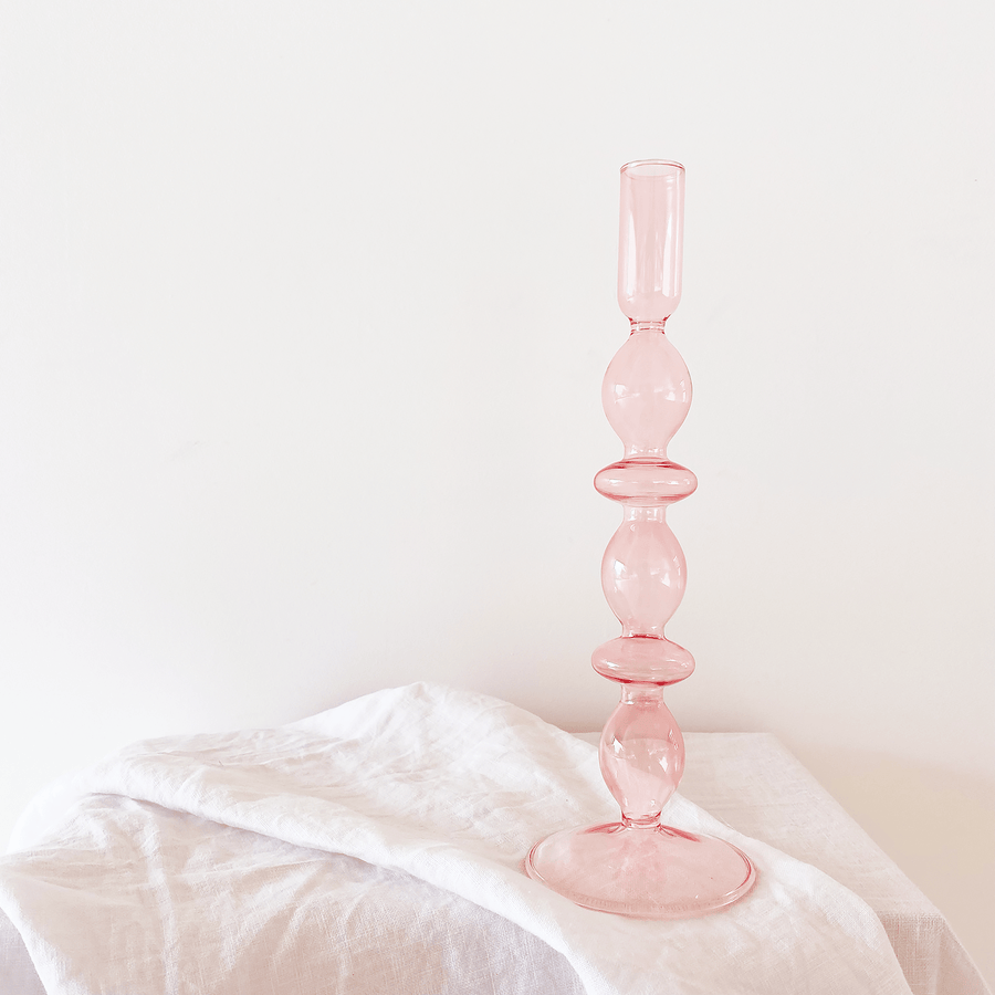 The Blush Pink Double Barbell Glass Vessel