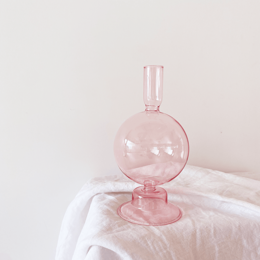 The Blush Pink Bulb Glass Vessel