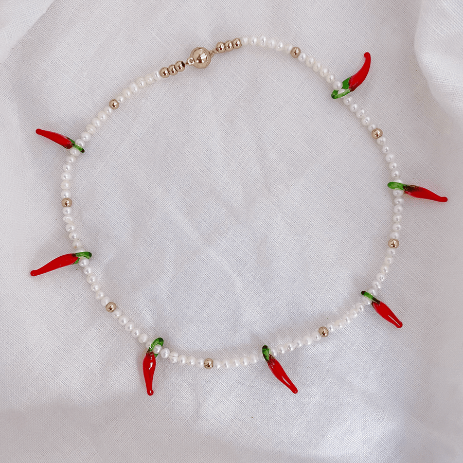 The Red Chilli Pearl Choker