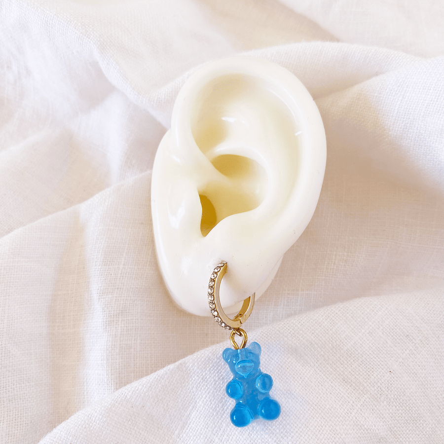 The Cobalt Gummy Bear Hoop earring