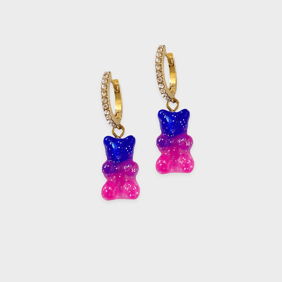 The Violet Pink Gummy Bear Hoop earring