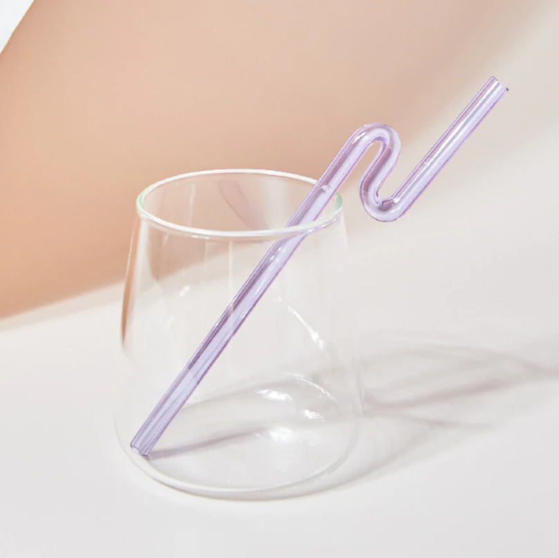 The Lilac Glass Straw