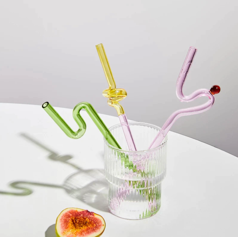 The Blush with Cherry on Top Glass Straw