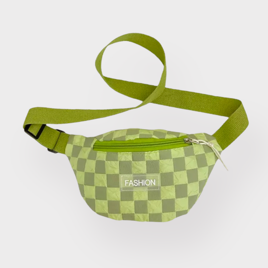 The Lime Green Checkerboard Fashion Mini Bum Bag