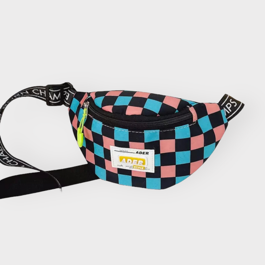 The Blue Pink Checkerboard Champs Mini Bum Bag