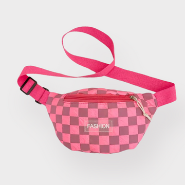 The Pink Checkerboard Fashion Mini Bum Bag