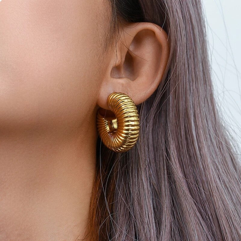 The Nautilus Bold Silver Hoop earring