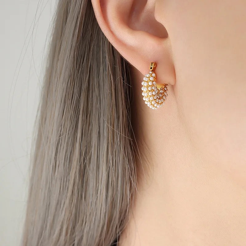 The Pearl Encrusted Hoop earring