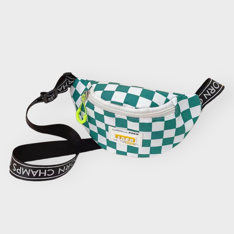 The Turquoise Checkerboard Champs Mini Bum Bag