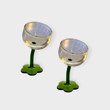 The Forest Leaning Daisy Stemmed Wine Glasses