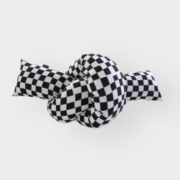The Monochrome Checkerboard Pretzel Cushion